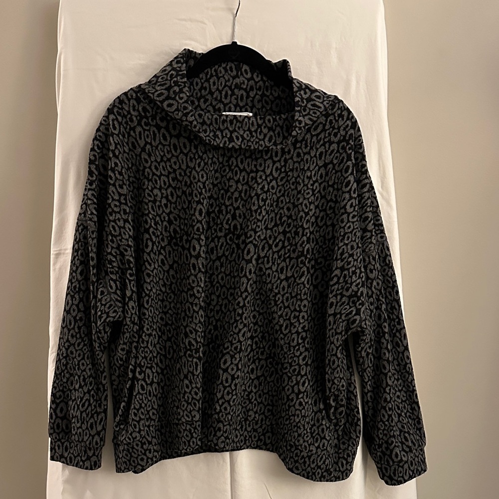 Women's Black Leopard Print Sweater